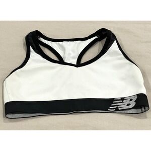Women's New Balance Dry Sports Bra Size  M Black & White Mesh Straps